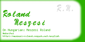 roland meszesi business card